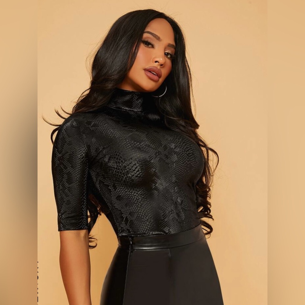 Fitted Snake Print Top (Xsmall)